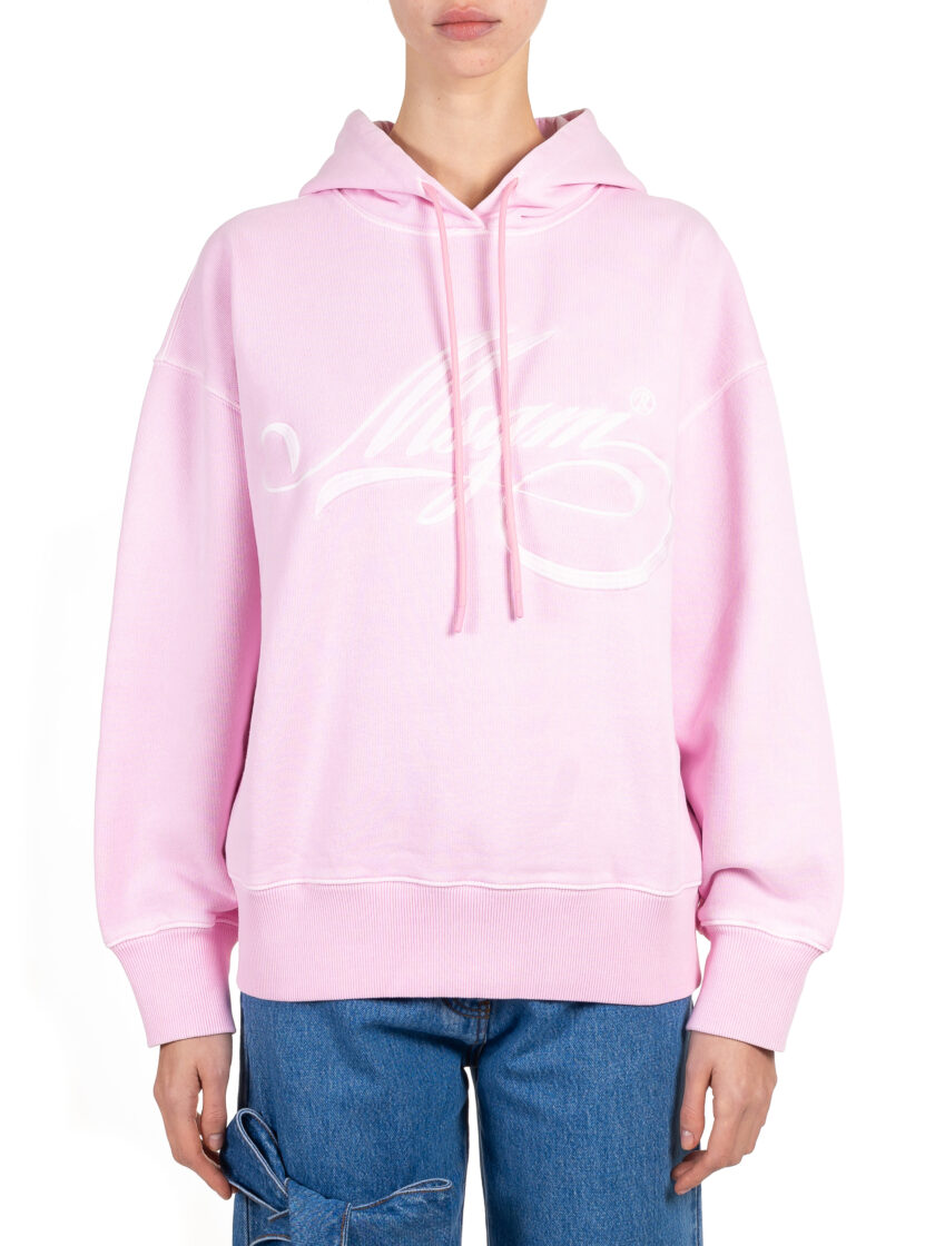 Sudadera de algodón rosa con logotipo MSGM - Imagen 3