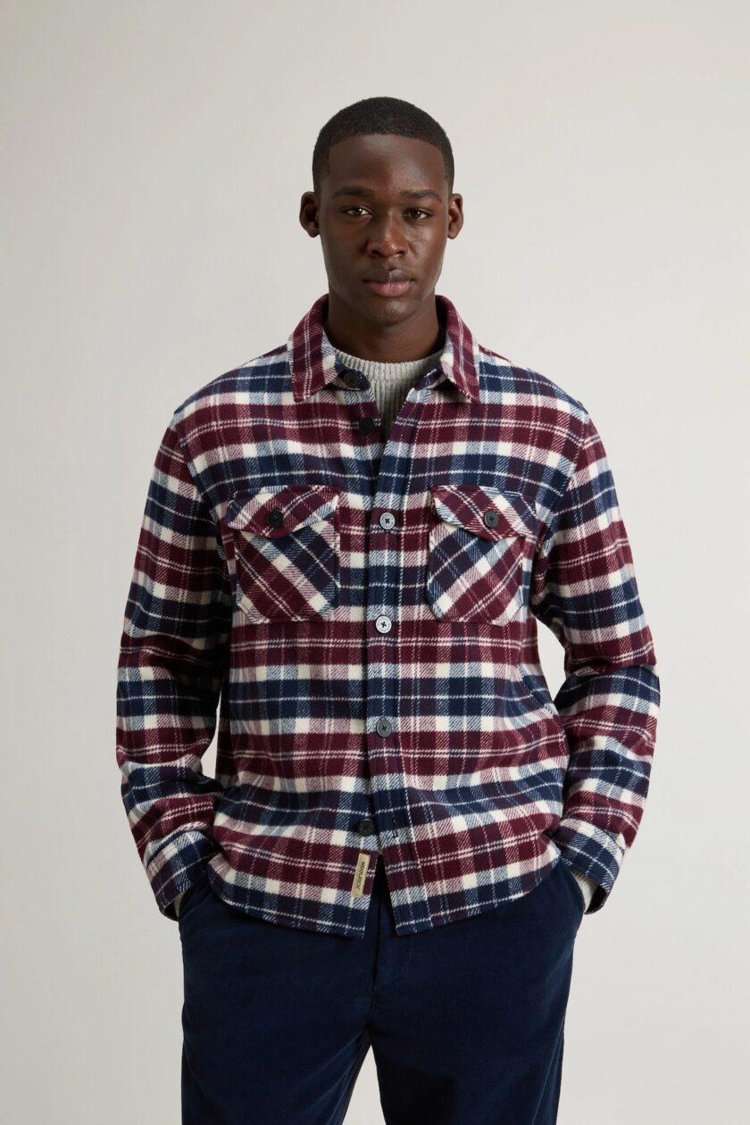 Chaqueta camisera de mezcla de lana con estampado a cuadros WOOLRICH - Imagen 3