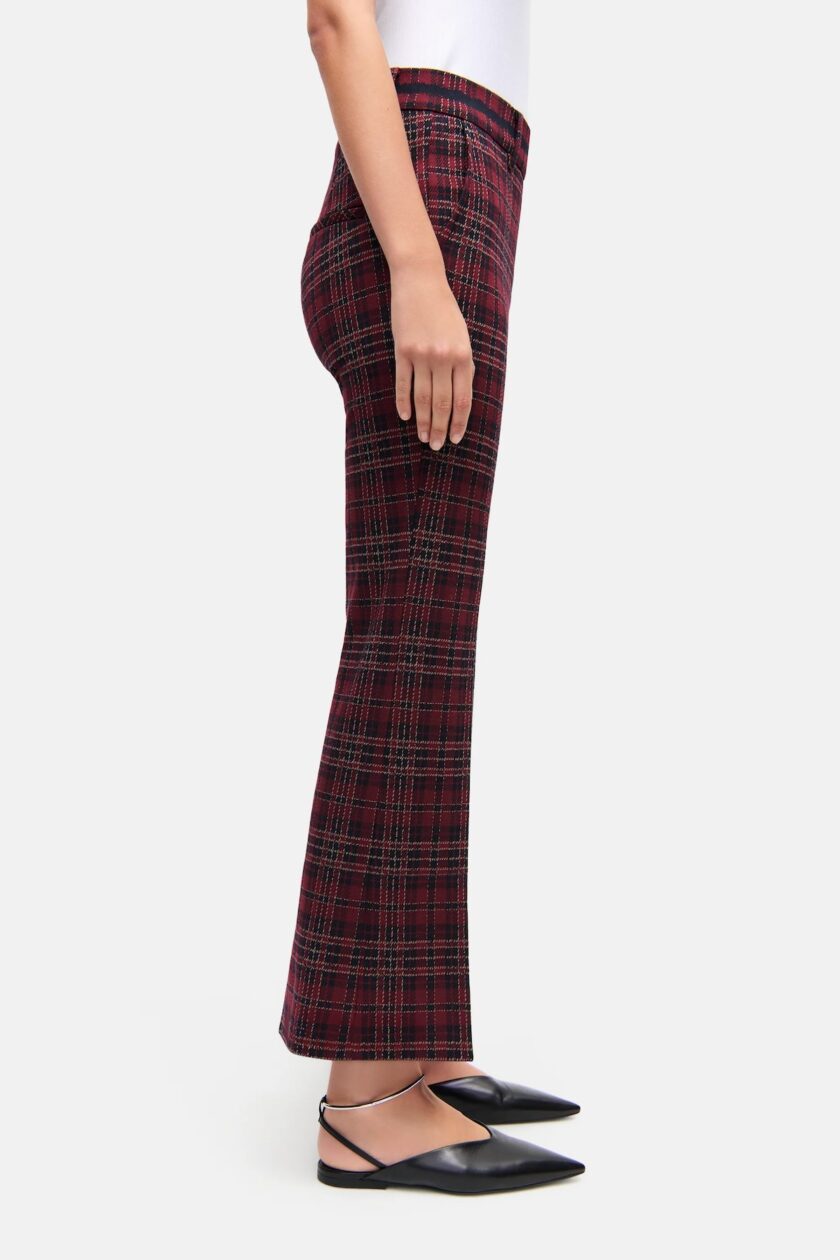 Pantalones acampanados  cropped de cuadros pop británicos burdeos/azules CAMBIO - Imagen 3