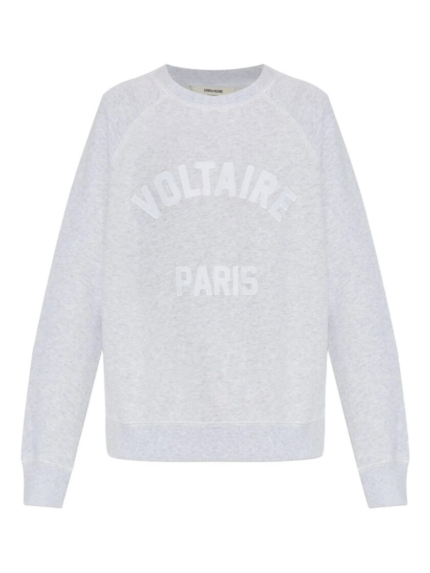 Sudadera gris claro con detalle del logo "VOLTAIRE PARIS" ZADIG ET VOLTAIRE