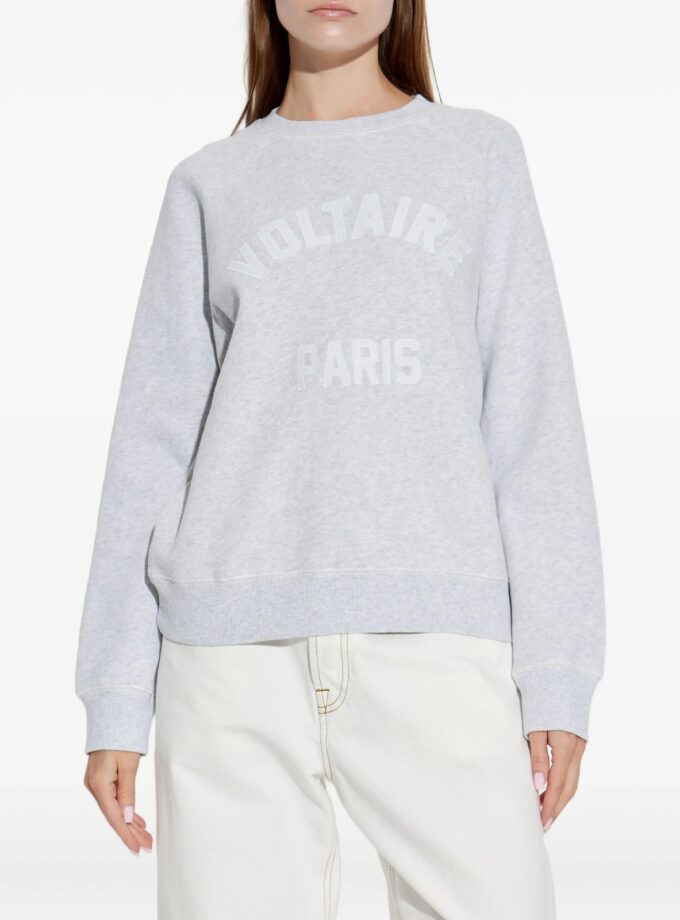 Sudadera gris claro con detalle del logo "VOLTAIRE PARIS" ZADIG ET VOLTAIRE