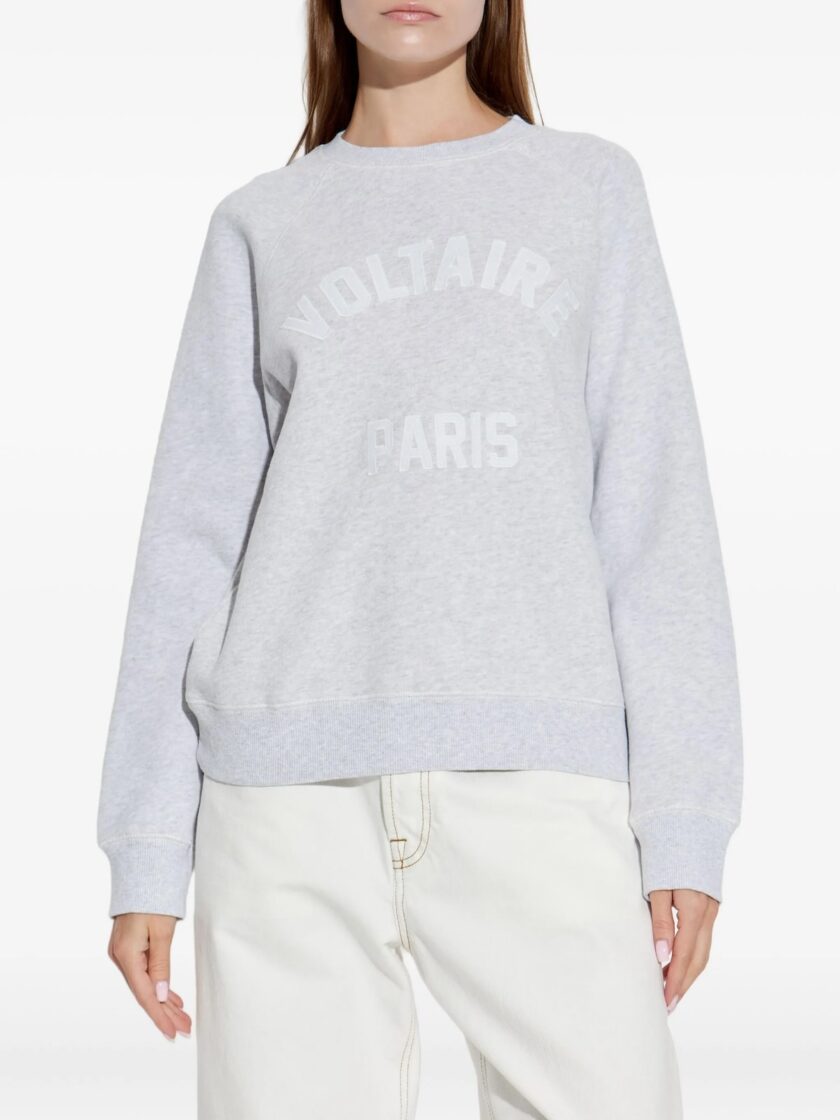 Sudadera gris claro con detalle del logo "VOLTAIRE PARIS" ZADIG ET VOLTAIRE - Imagen 2
