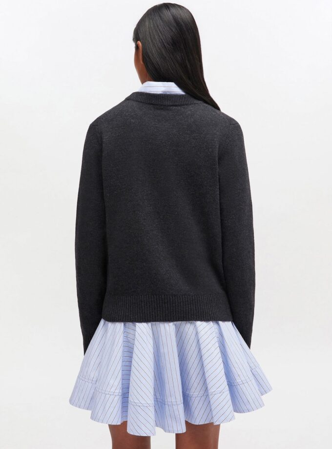 Suéter de lana para cachorro gris oscuro GANNI