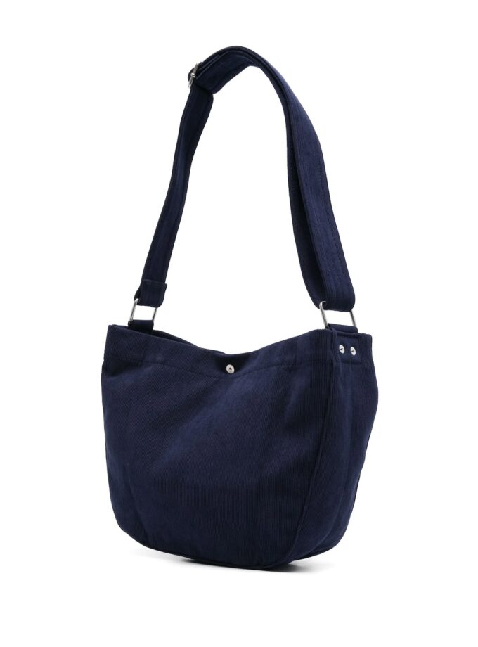 Bolso bandolera de pana color azul marino oscuro. A.P.C.