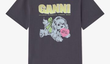 Camiseta de cachorro negro GANNI