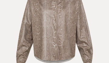 Camisa con estampado reptil y cuello raso FORTE-FORTE