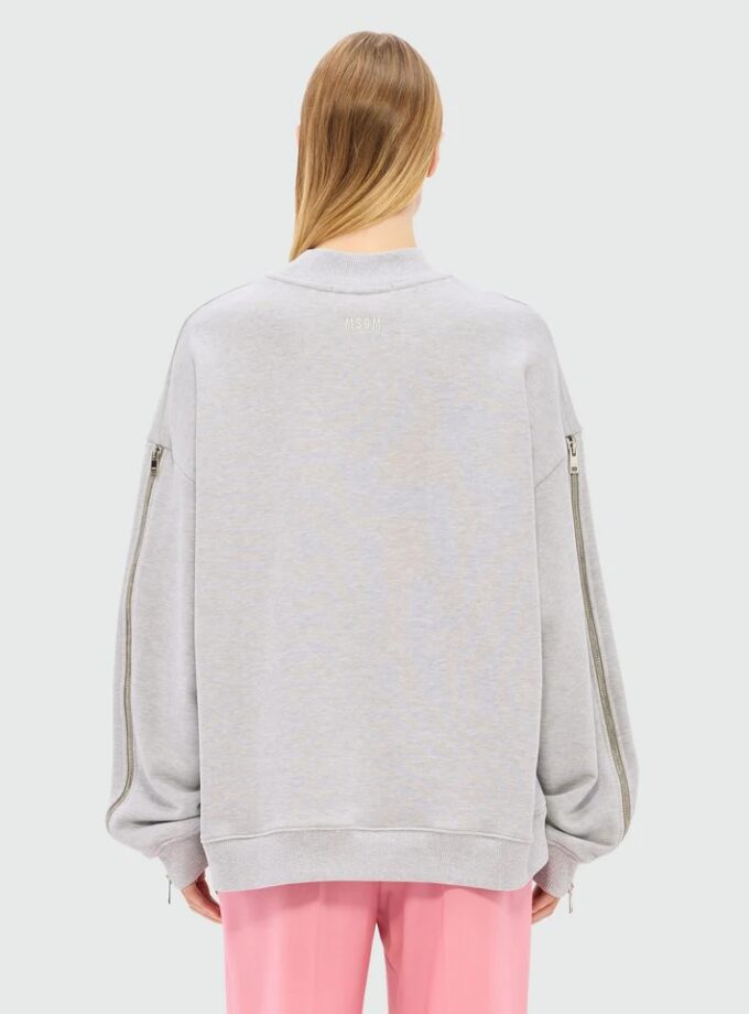 Sudadera gris jaspeada de jersey con estampado "Sketched bunny" MSGM