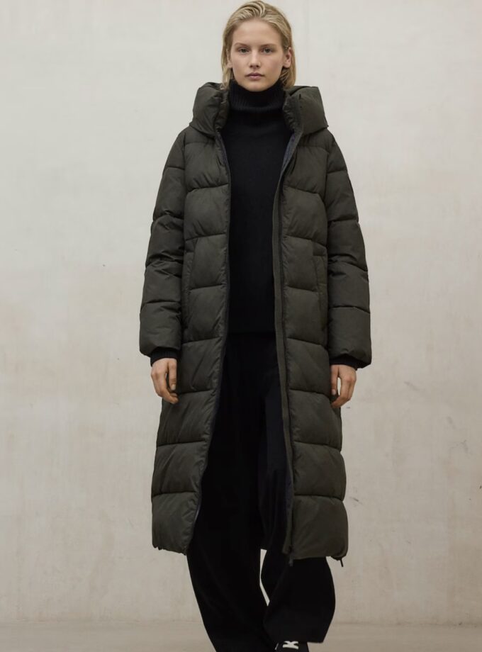 Abrigo de mujer con cierre combinado y abertura lateral de cremallera ECOALF