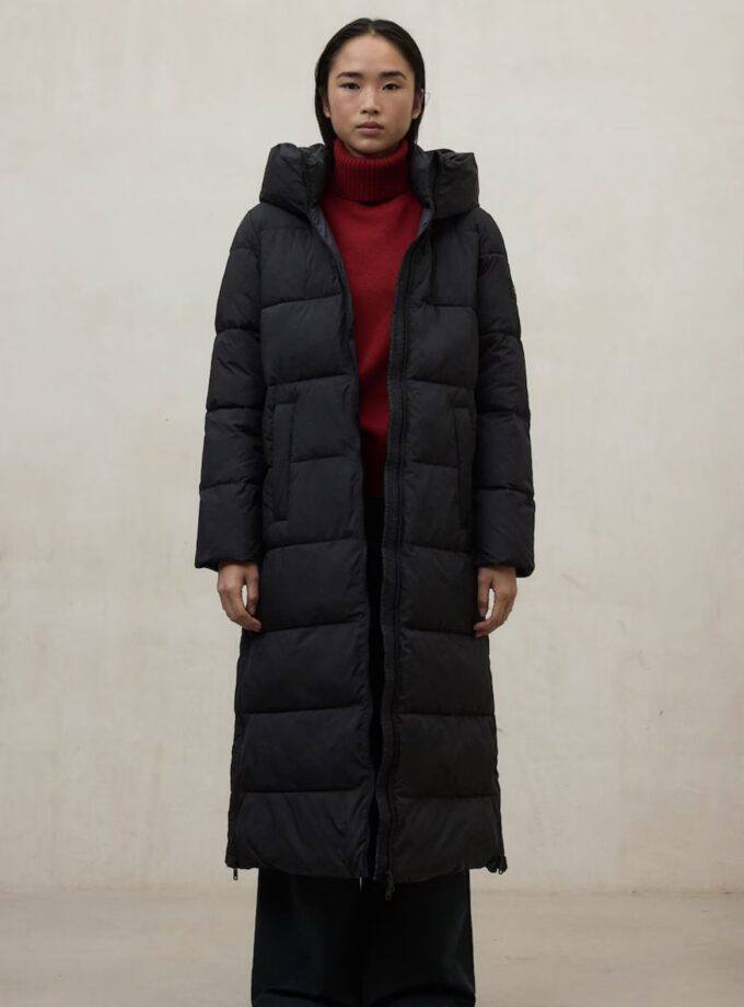 Abrigo de mujer con cierre combinado y abertura lateral de cremallera ECOALF