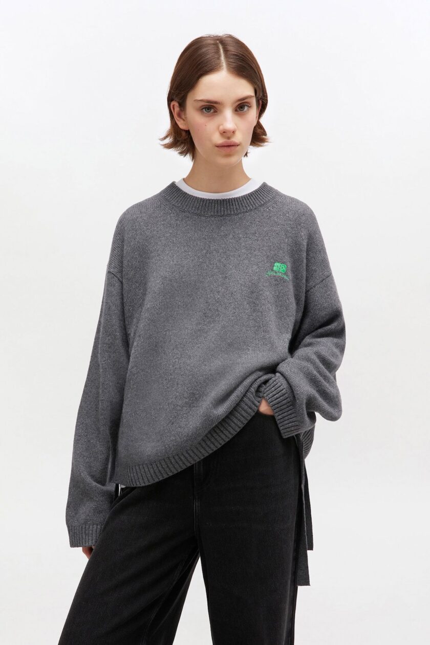 Jersey de mezcla de lana gris GANNI - Imagen 2