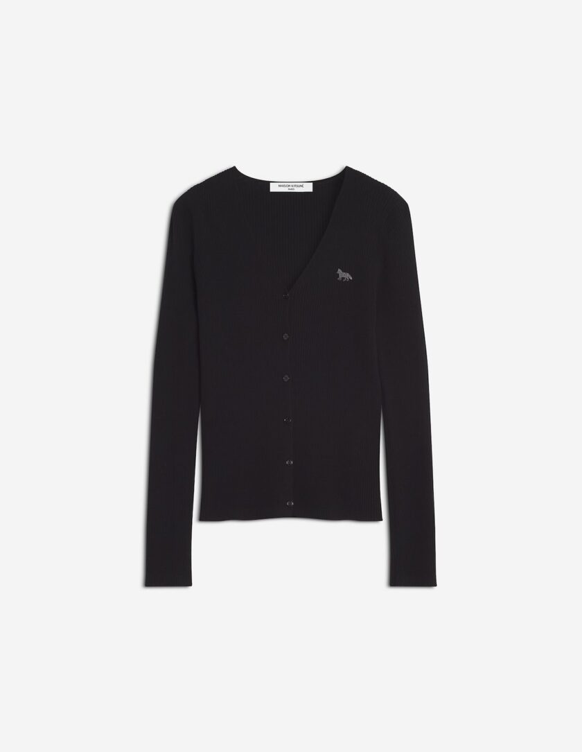 Chaqueta de lana de canalé fino baby fox MAISON KITSUNE