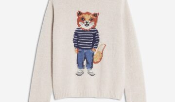 Jersey de lana con intarsia de zorro vestido MAISON KITSUNE