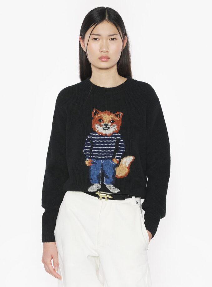 Jersey la lana con intarsia de zorro vestido MAISON KITSUNE
