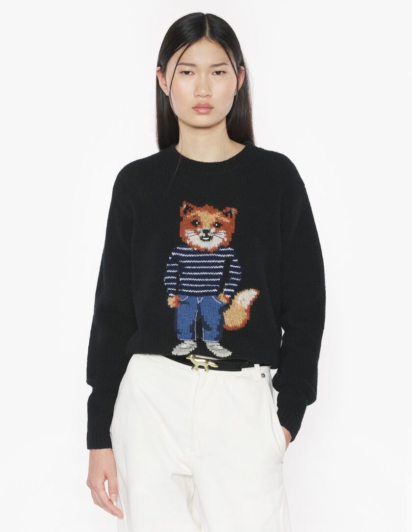 Jersey la lana con intarsia de zorro vestido MAISON KITSUNE - Imagen 2