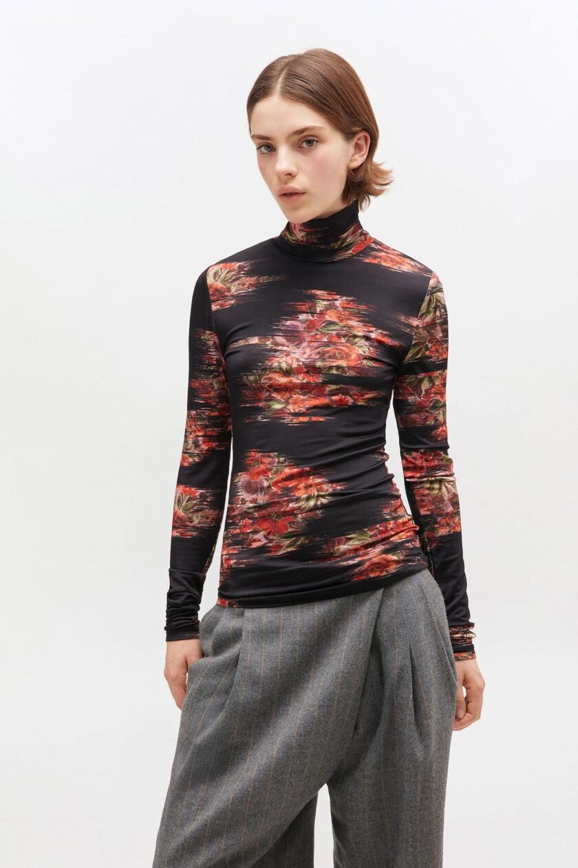 Floral Jersey Turtleneck GANNI - Imagen 2