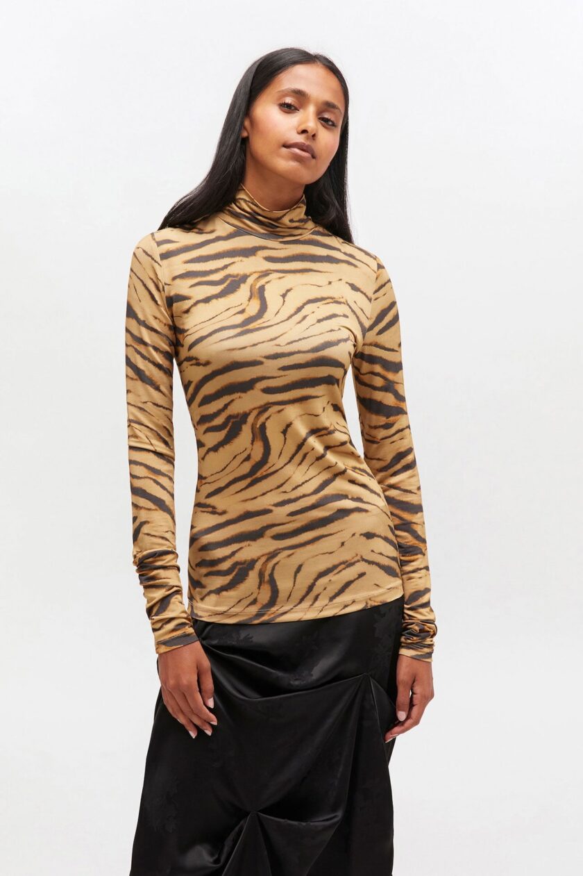 Jersey de cuello alto con estampado de tigre GANNI - Imagen 2