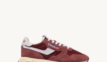 Zapatillas Reelwind low de nylon y ante hot sauce y blanco Autry