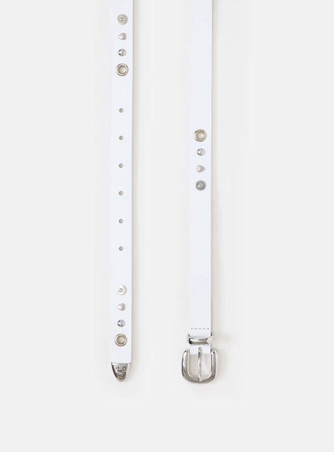 Cinturón de cuero con remaches CLOSED