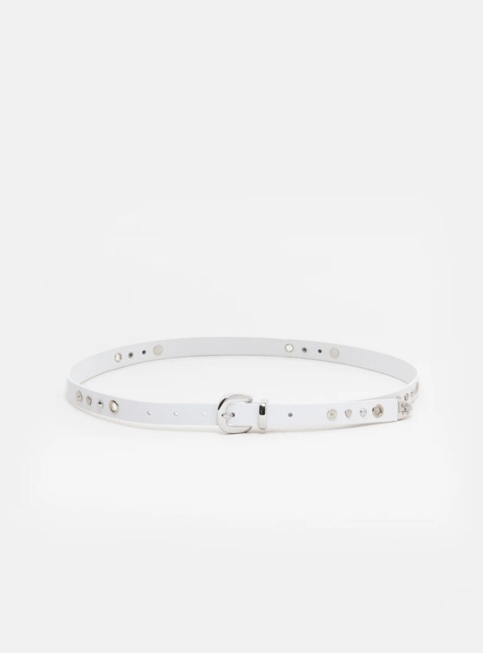 Cinturón de cuero con remaches CLOSED