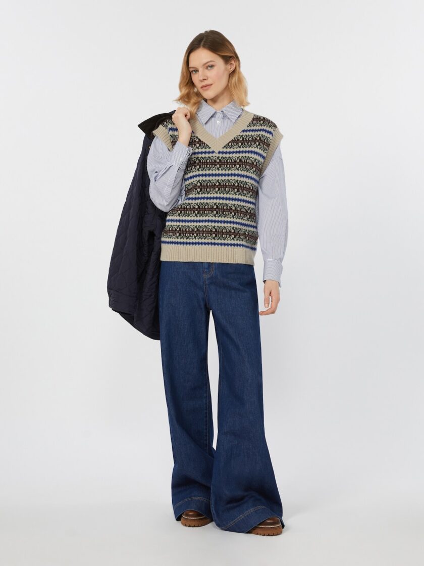 Chaleco de tejido jacquard de alpaca y lana WEEKEND MAX MARA - Imagen 2