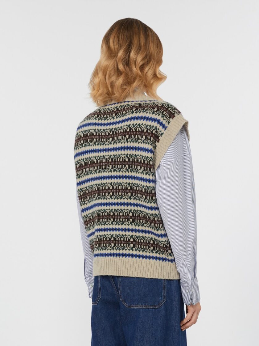 Chaleco de tejido jacquard de alpaca y lana WEEKEND MAX MARA - Imagen 3