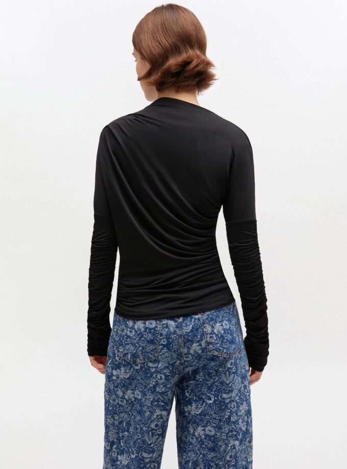 Top negro fruncido GANNI