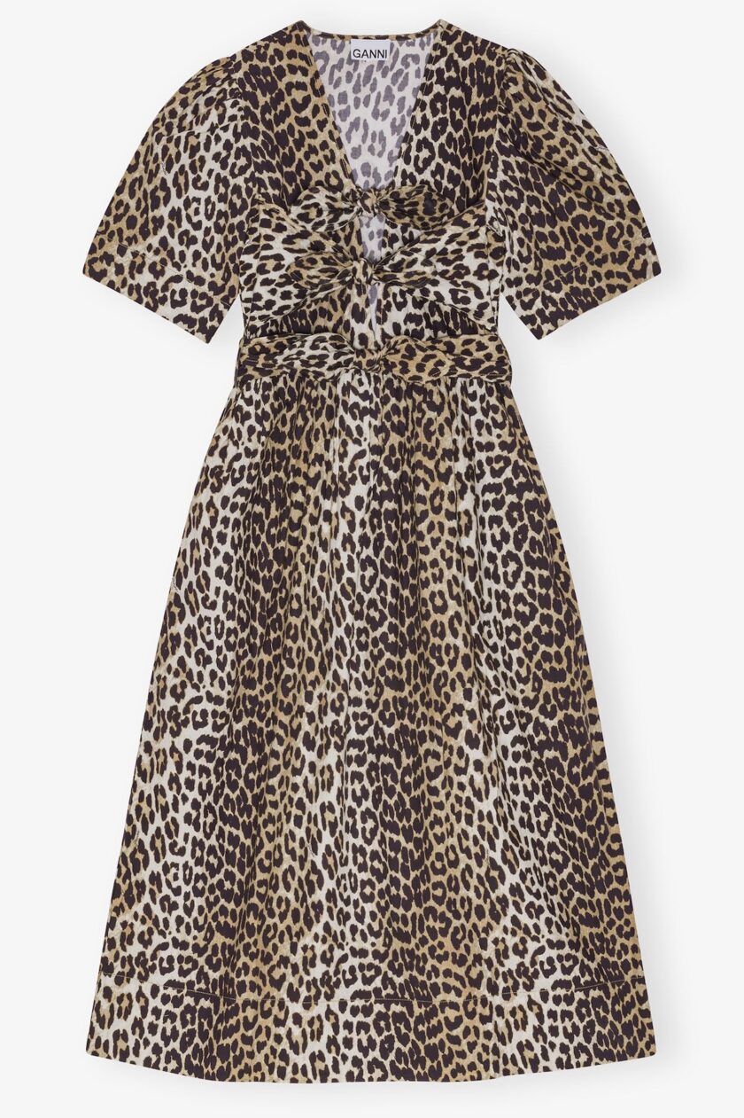 VESTIDO  COLOR ESTAMPADO LEOPARDO GANNI