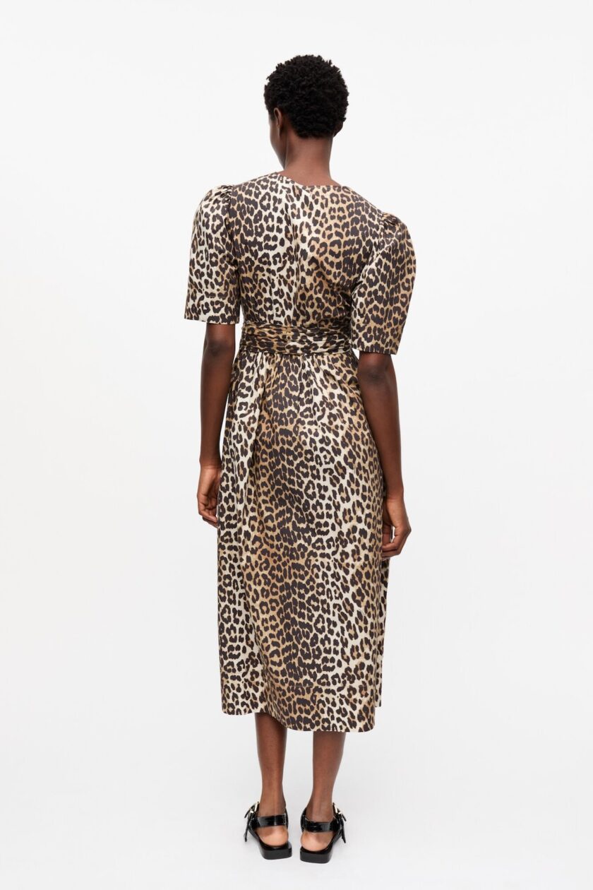 VESTIDO  COLOR ESTAMPADO LEOPARDO GANNI - Imagen 2