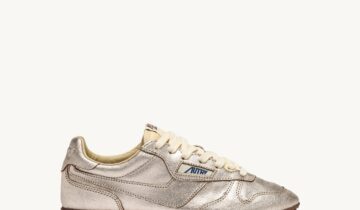 Zapatillas Windspin de piel laminada platino Autry