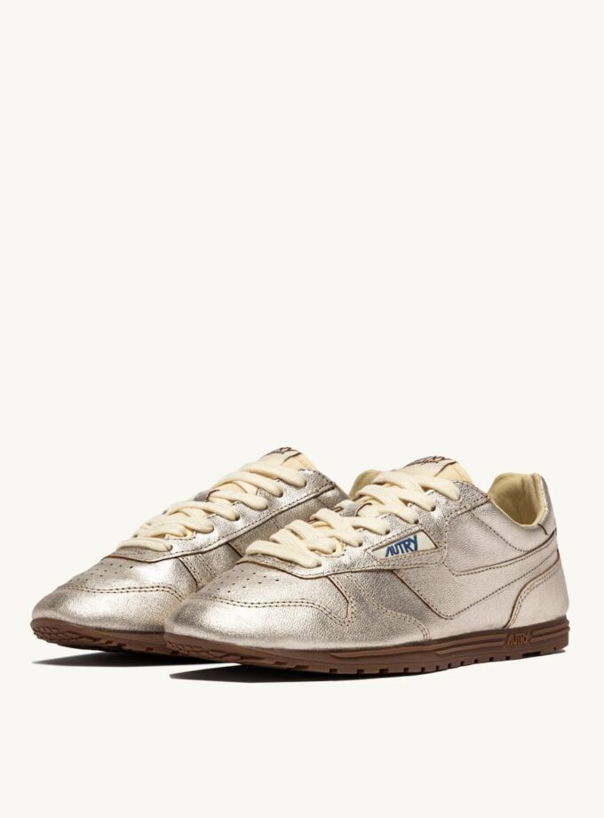 Zapatillas Windspin de piel laminada platino Autry