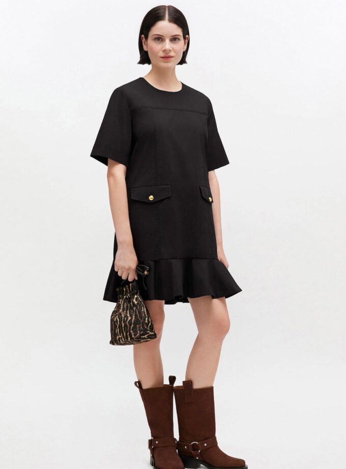 Stretch Cotton Mini Dress GANNI