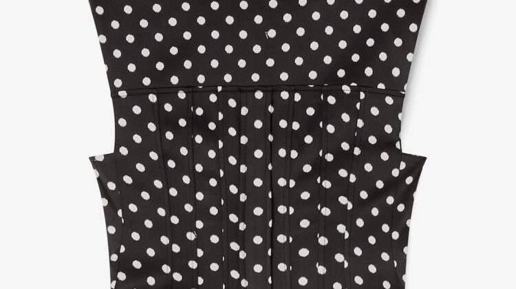 Polka-Dot Satin Corset Top GANNI