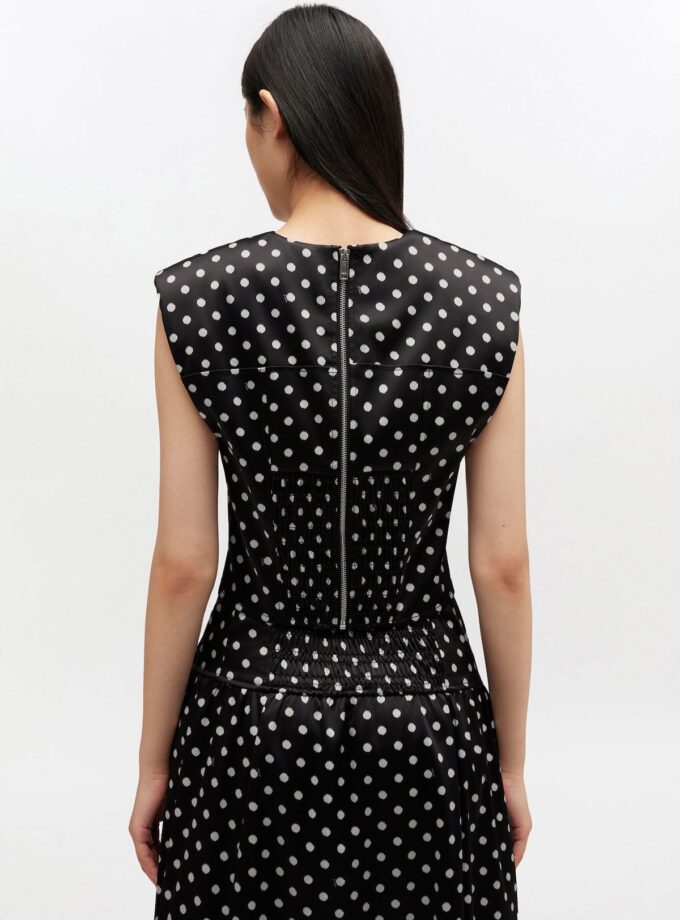 Polka-Dot Satin Corset Top GANNI