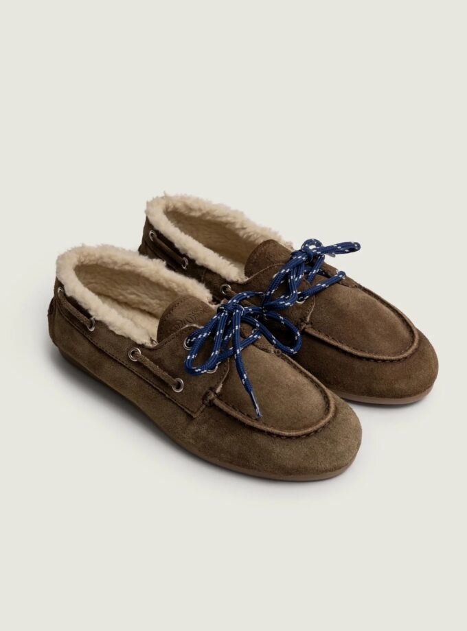 Boat Loafer Brushed - Fur | Dark brown PS