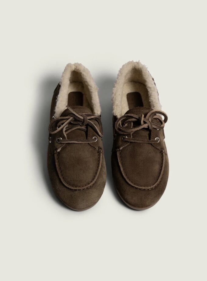 Boat Loafer Brushed - Fur | Dark brown PS