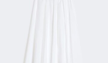 Weekend Max Mara
Falda de tela de algodón y lino – Blanco
