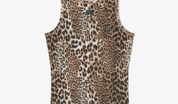 Leopard Rib Tank Top GANNI