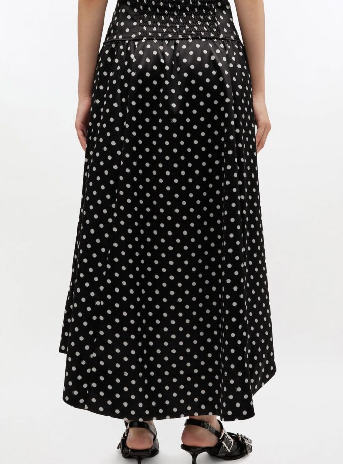 Polka-Dot Satin Corset Skirt GANNI