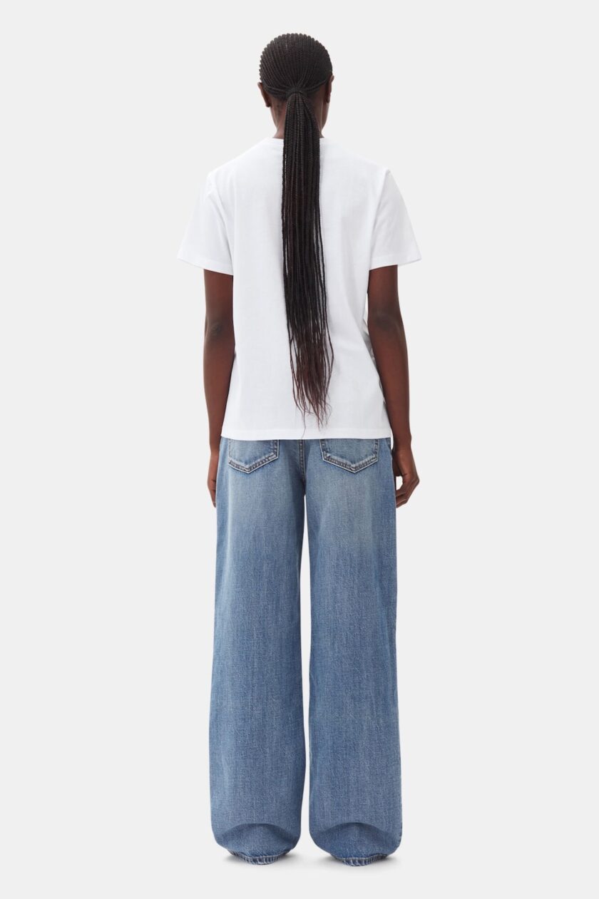 Camiseta básica holgada de punto blanco con cerezas GANNI - Imagen 3