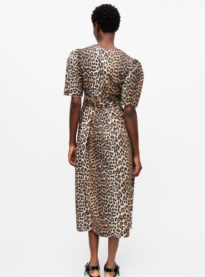 VESTIDO COLOR ESTAMPADO LEOPARDO GANNI