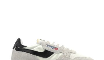 ZAPATILLAS REELWIND LOW EN NYLON Y ANTE GRIS CLARO ESPACIO Y BLANCO Autry