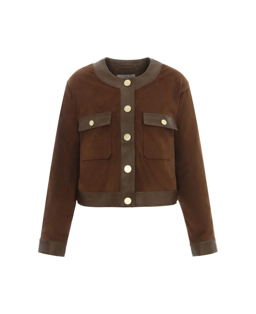 Chaqueta sin cuello de ante sintético en color pasa URBANCODE