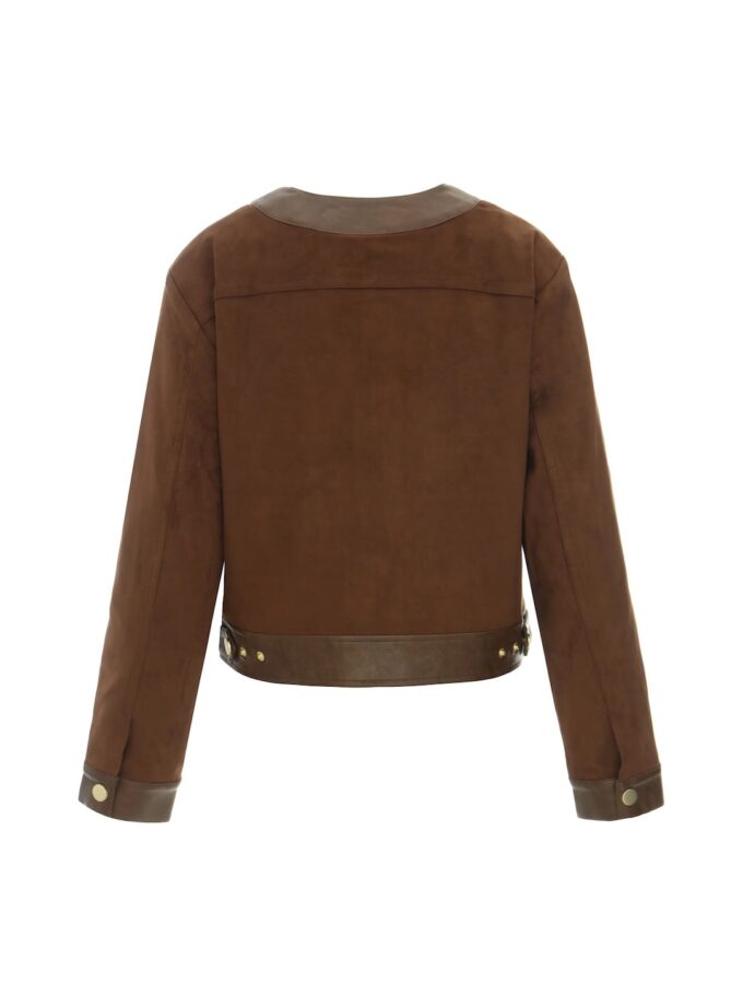 Chaqueta sin cuello de ante sintético en color pasa URBANCODE