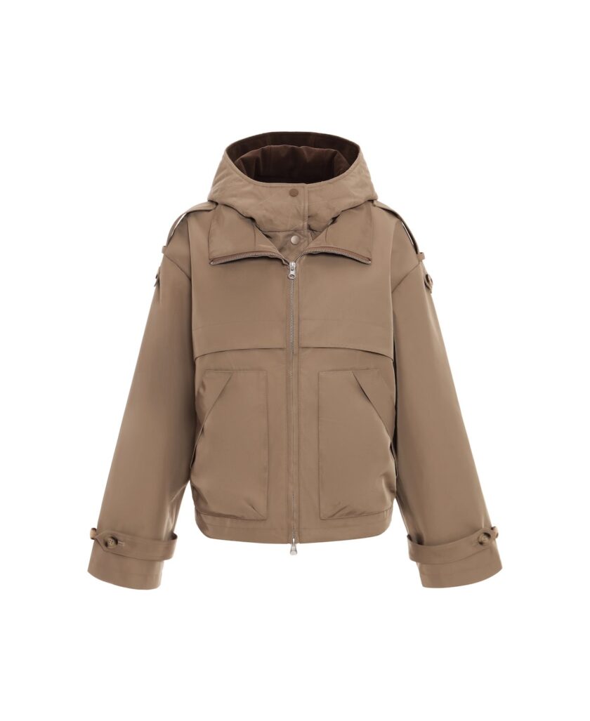 Parka corta con capucha desmontable en color camel URBANCODE
