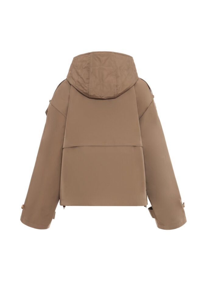 Parka corta con capucha desmontable en color camel URBANCODE