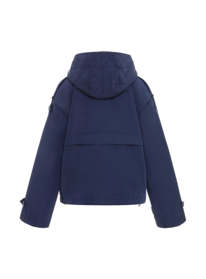 Parka corta con capucha desmontable en azul marino URBANCODE