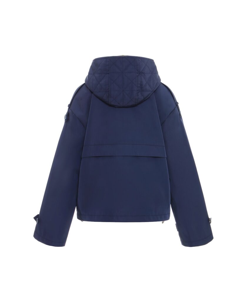 Parka corta con capucha desmontable en azul marino URBANCODE - Imagen 3
