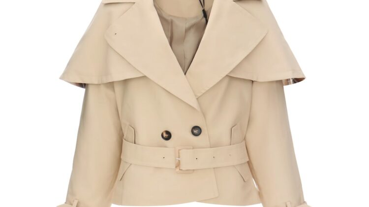 Chaqueta tipo gabardina con capa desmontable en color vainilla URBANCODE