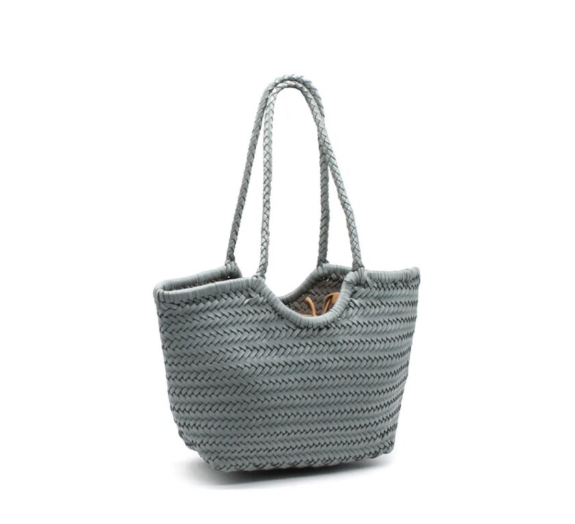 BOLSO TRENZADO COLOR VERDE AZULADO PS