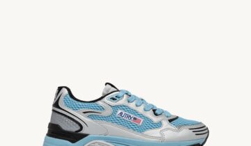 ZAPATILLAS HYPERWAY DE PIEL SINTÉTICA Y MALLA BLANCO, PLATA Y AZUL Autry